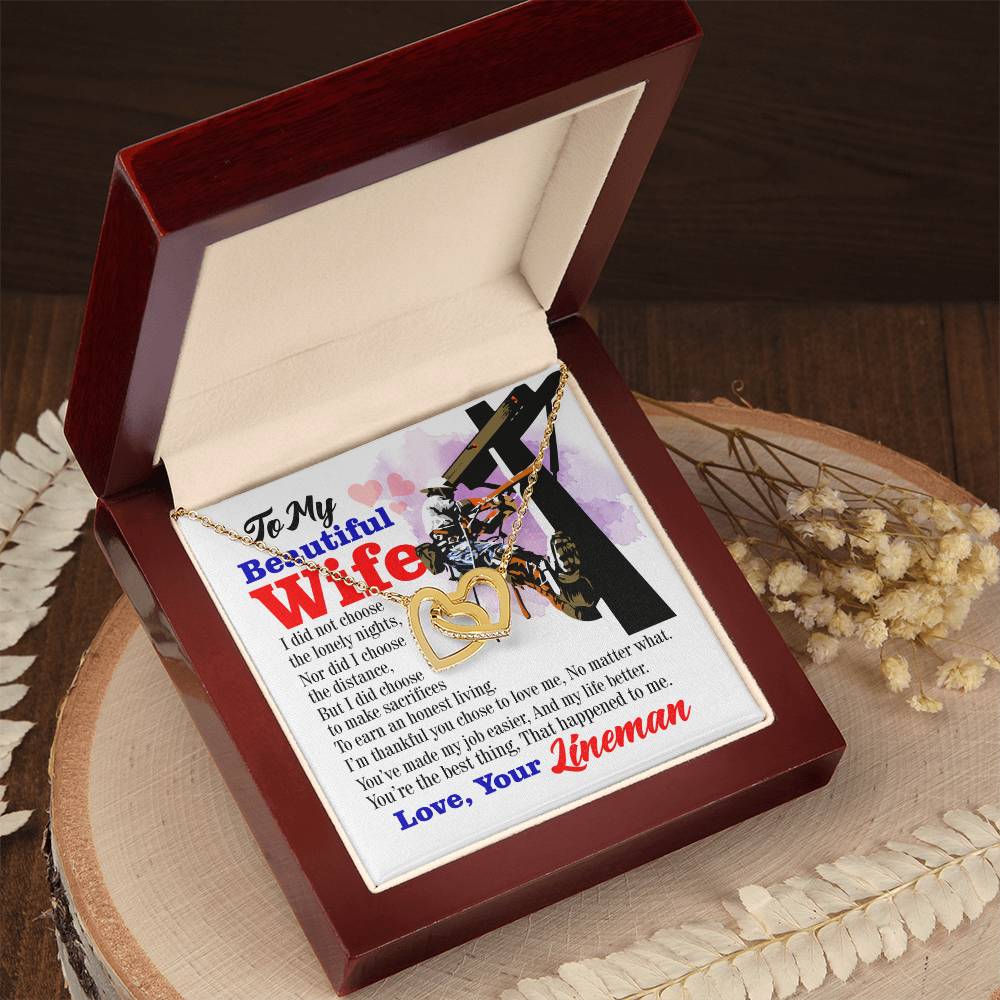 Lineman'S Wife - Interlocking Heart Necklace Interlocking Hearts Necklace