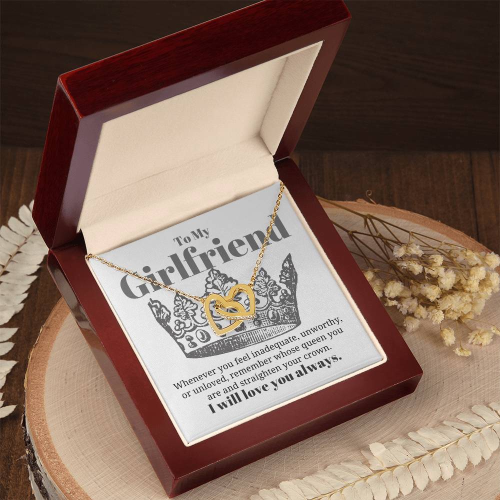 To My Girlfriend Necklace Interlocking Hearts Necklace