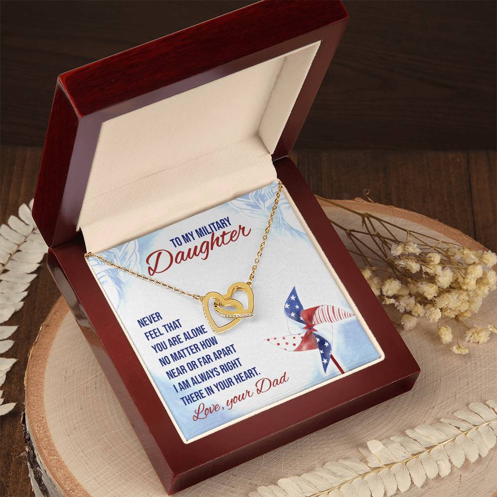 To My Daughter From Dad Interlocking Hearts Necklace Father To Daughter Gift Birthday Gift To Daughter From Dad Daughter Necklace