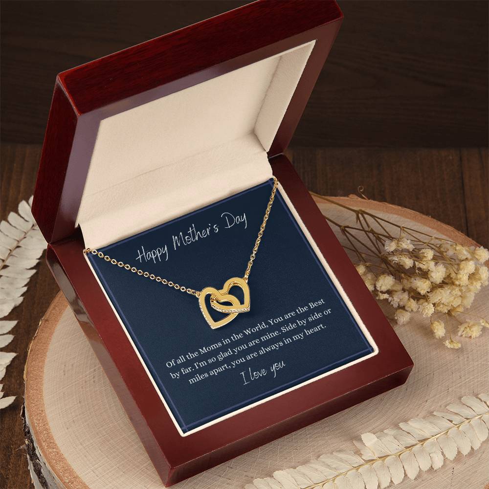 Happy Mother'S Day - Connected Hearts Necklace Interlocking Hearts Necklace