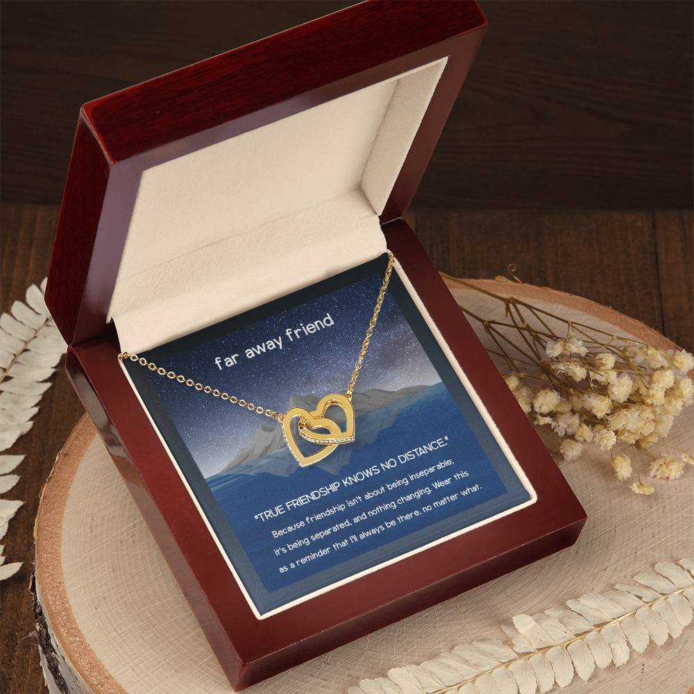 To My Friend Birthday Gift Anniversary Necklace Best Friend Present Love Message Interlocking Hearts Necklace