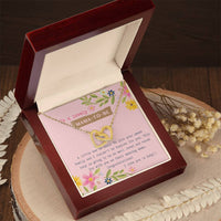 Mama To Be Interlocking Hearts Necklace Pink Floral Baby Shower