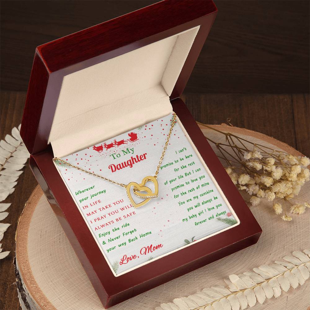 Gift For Daughter - Journey Rest Of Mine Interlocking Hearts Necklace