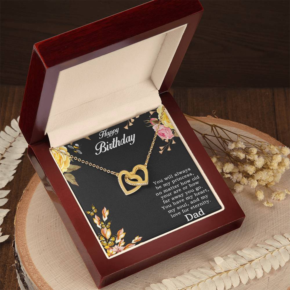 Happy Birthday Daughter Heart Necklace Interlocking Hearts Necklace