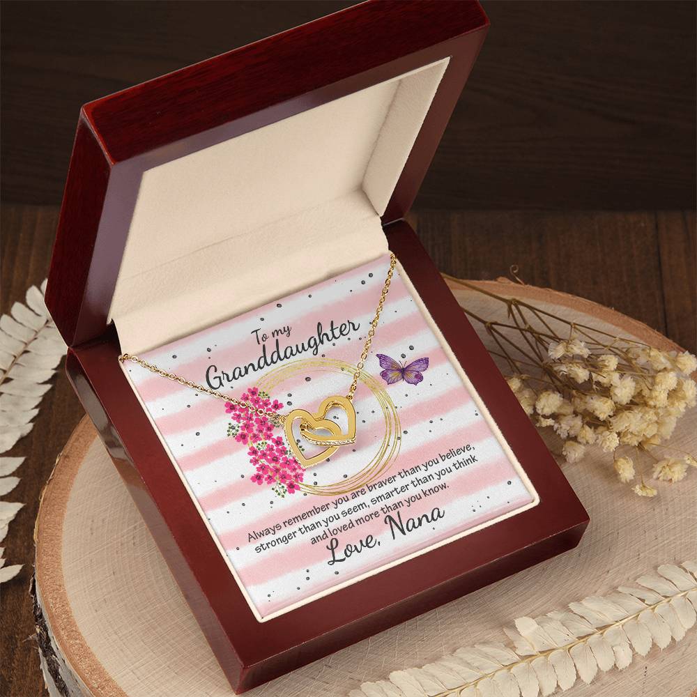Interlocking Heart Necklace - From Nana To My Granddaughter Interlocking Hearts Necklace