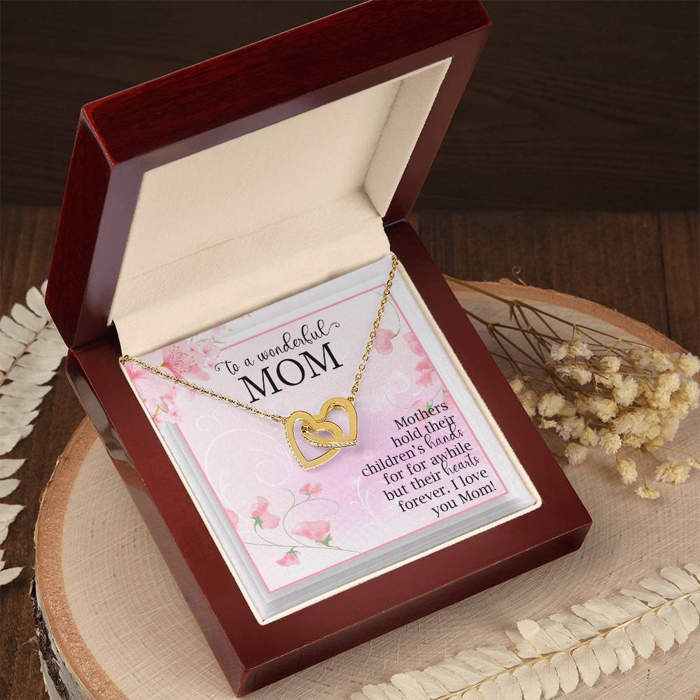 Interlocking Hearts Necklace For Mom Mothers Hold