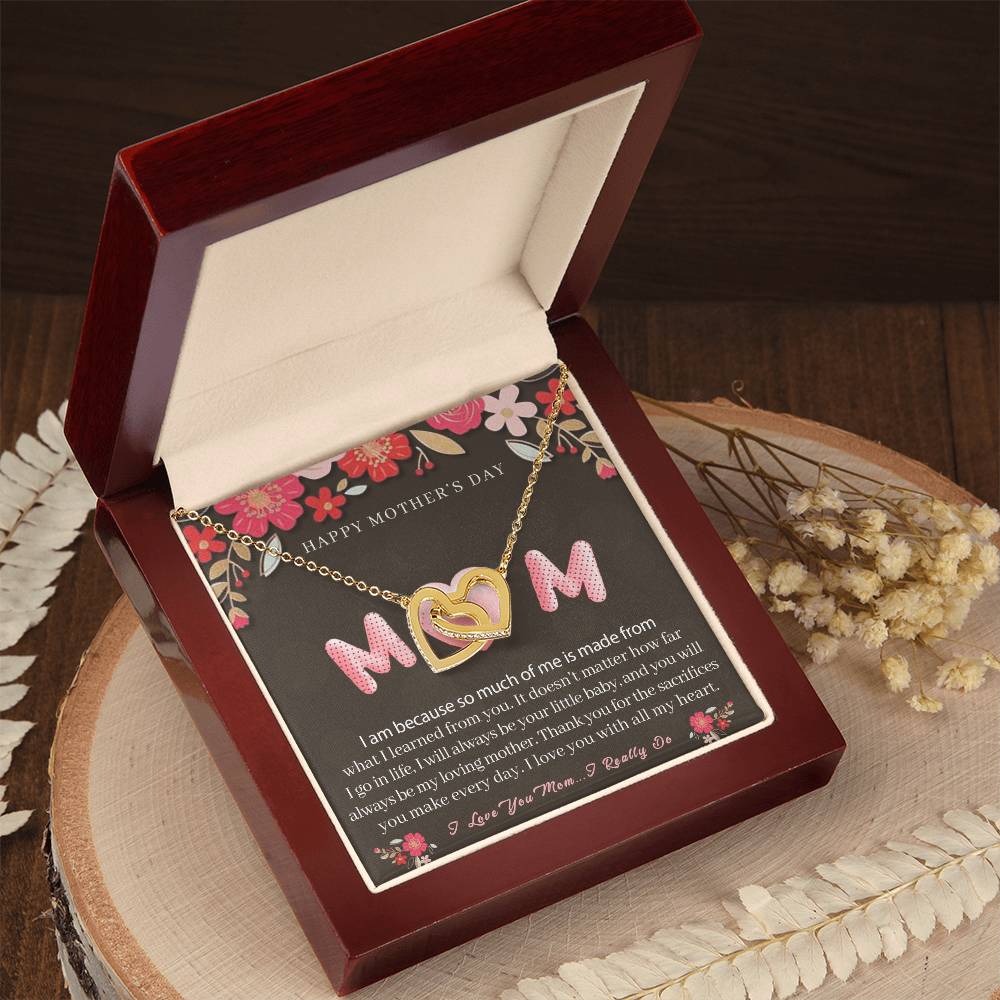 Unique Necklace Gift For Mom Interlocking Hearts Necklace