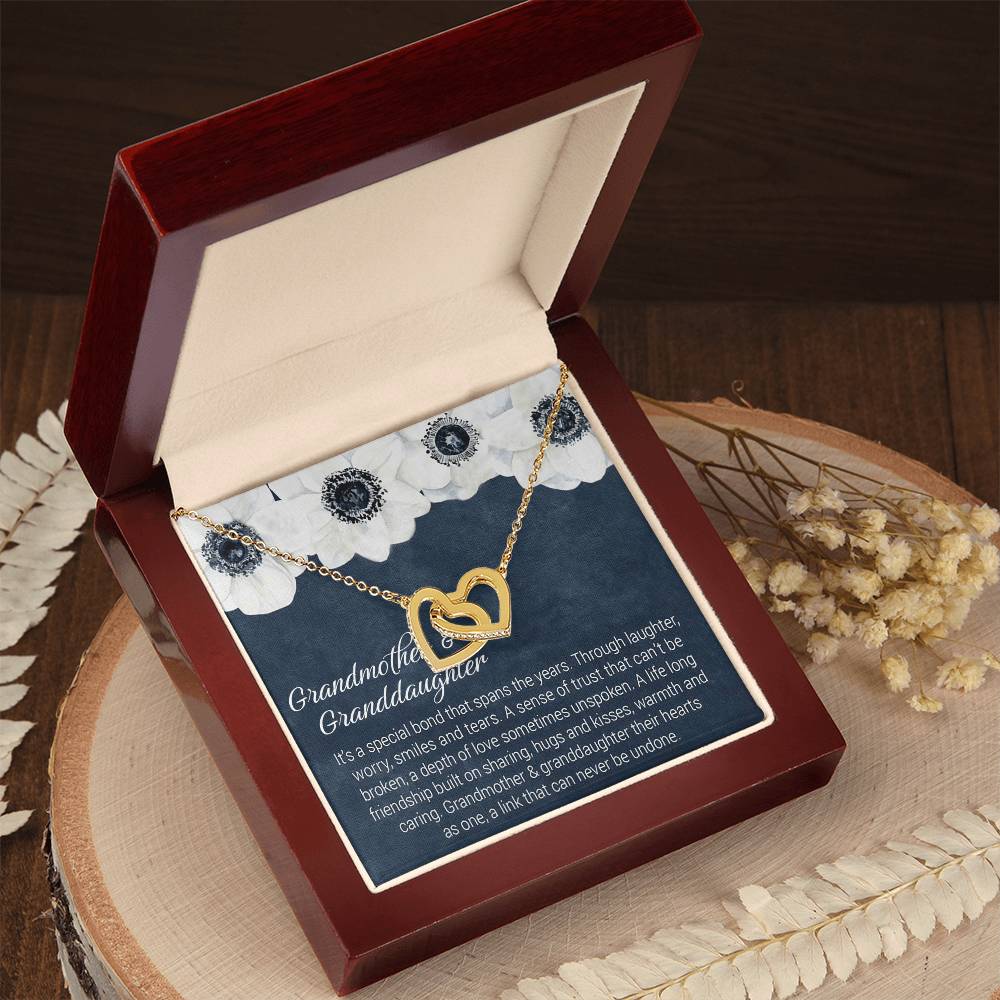 Gift For Granddaughter - Special Bond Necklace Interlocking Hearts Necklace