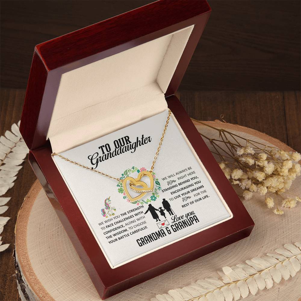 To Our Granddaughter Interlocking Hearts Necklace