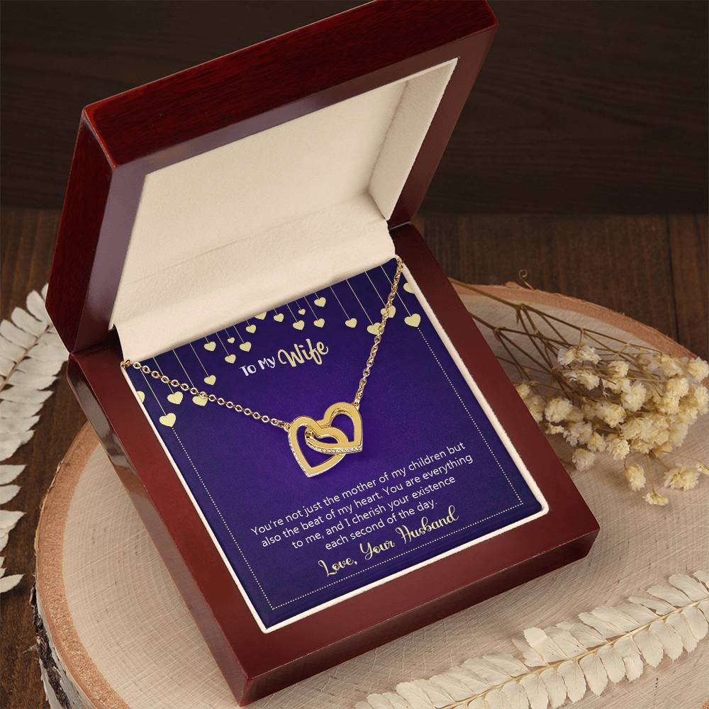 To My Wife Necklace Interlocking Hearts Necklace