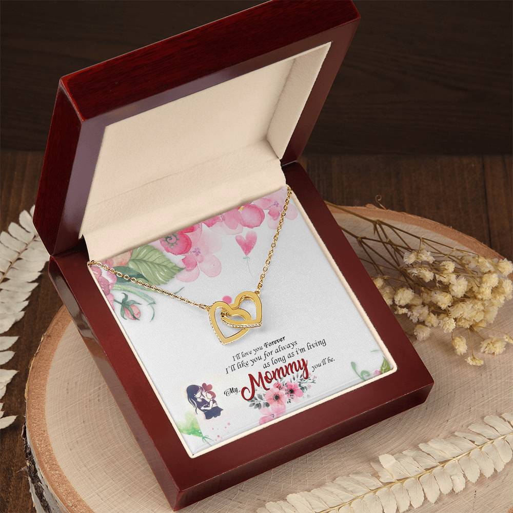 Cute Jewelry Gift For Mom Interlocking Hearts Necklace