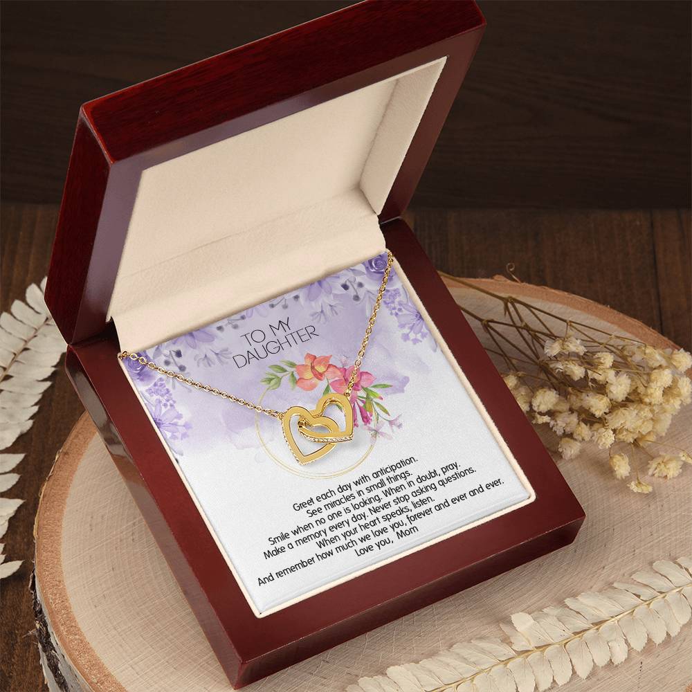 Perfect Daughter'S Gift - Unique Usa Made Necklace Interlocking Hearts Necklace