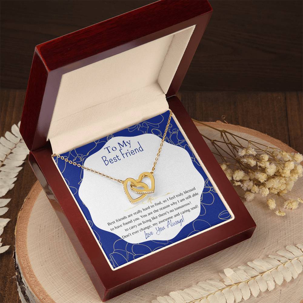 To My Best Friend Interlocking Hearts Necklace