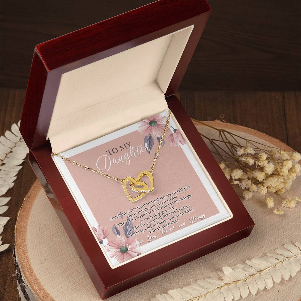 To My Daughter - Interlocking Hearts Necklace - D04