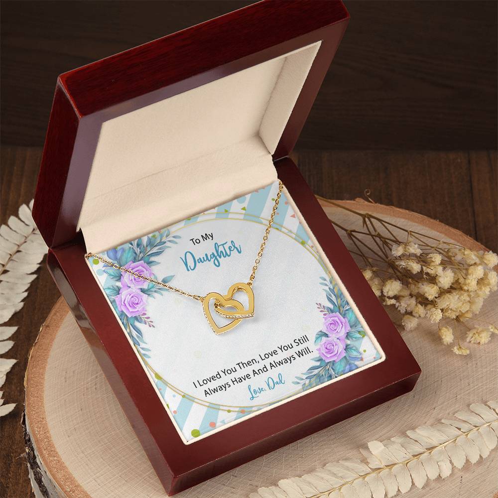 To My Daughter From Dad Interlocking Hearts Necklace