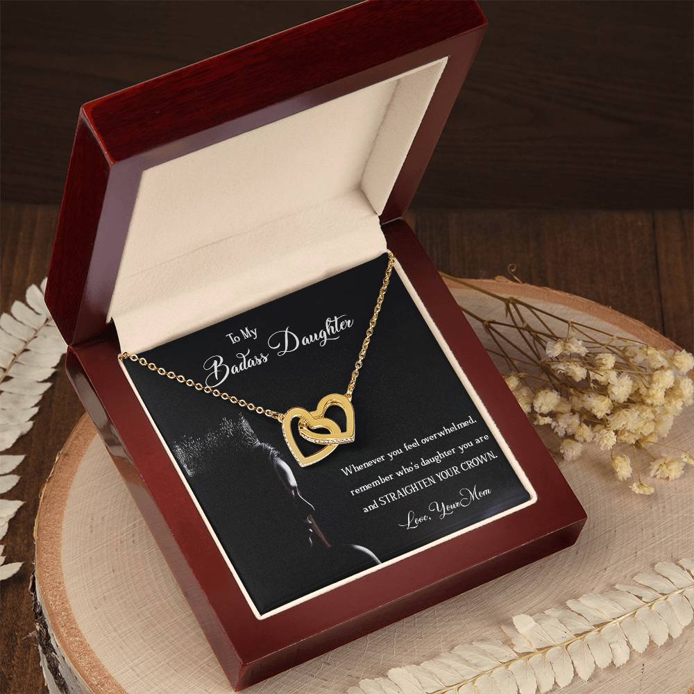 Badass Daughter Interlocking Hearts Necklace