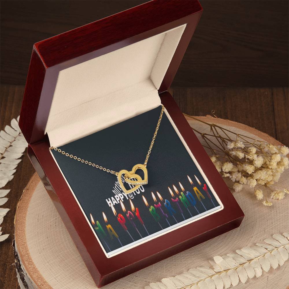 Happy 100 Years Old Birthdayike Mens Production Interlocking Hearts Necklace