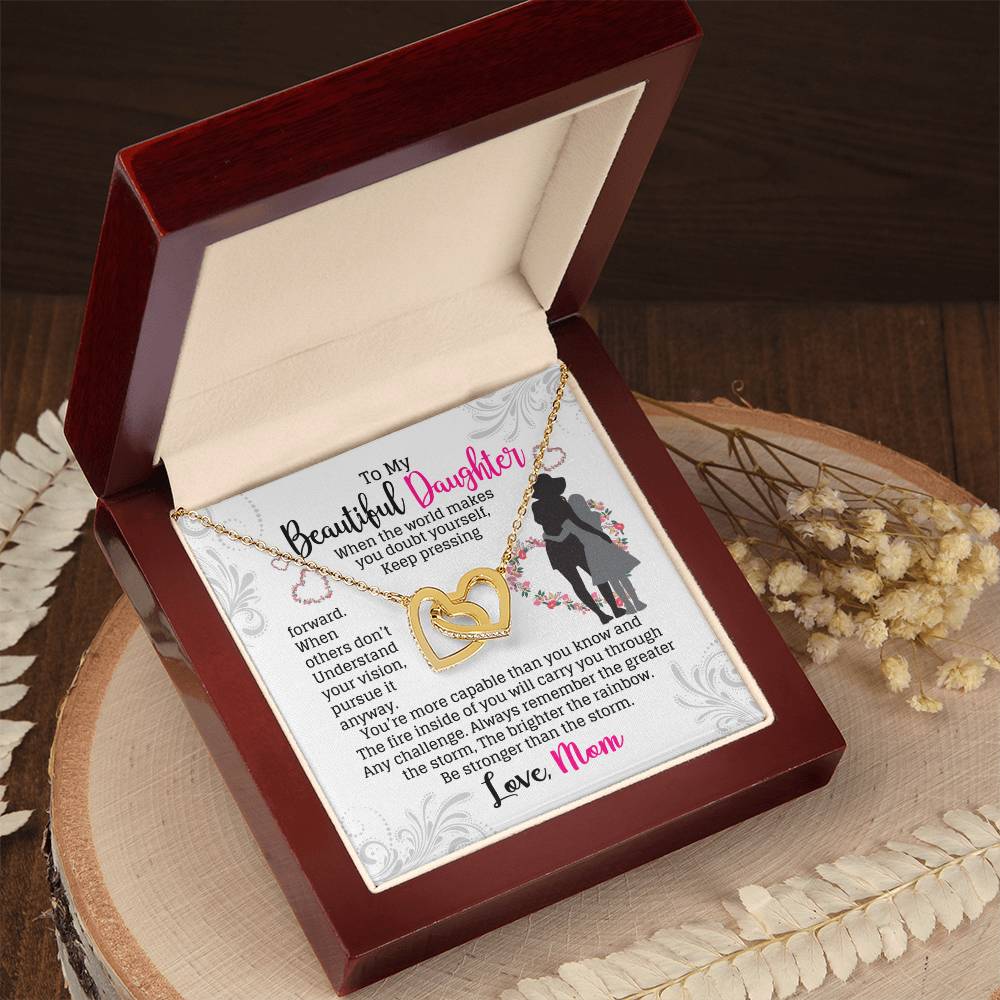 Gift For Daughter - Interlocking Heart Necklace Interlocking Hearts Necklace