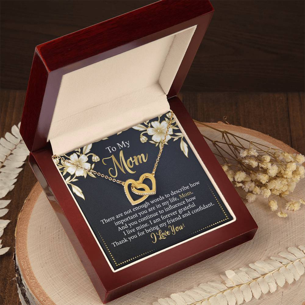 To My Mom Interlocking Hearts Necklace
