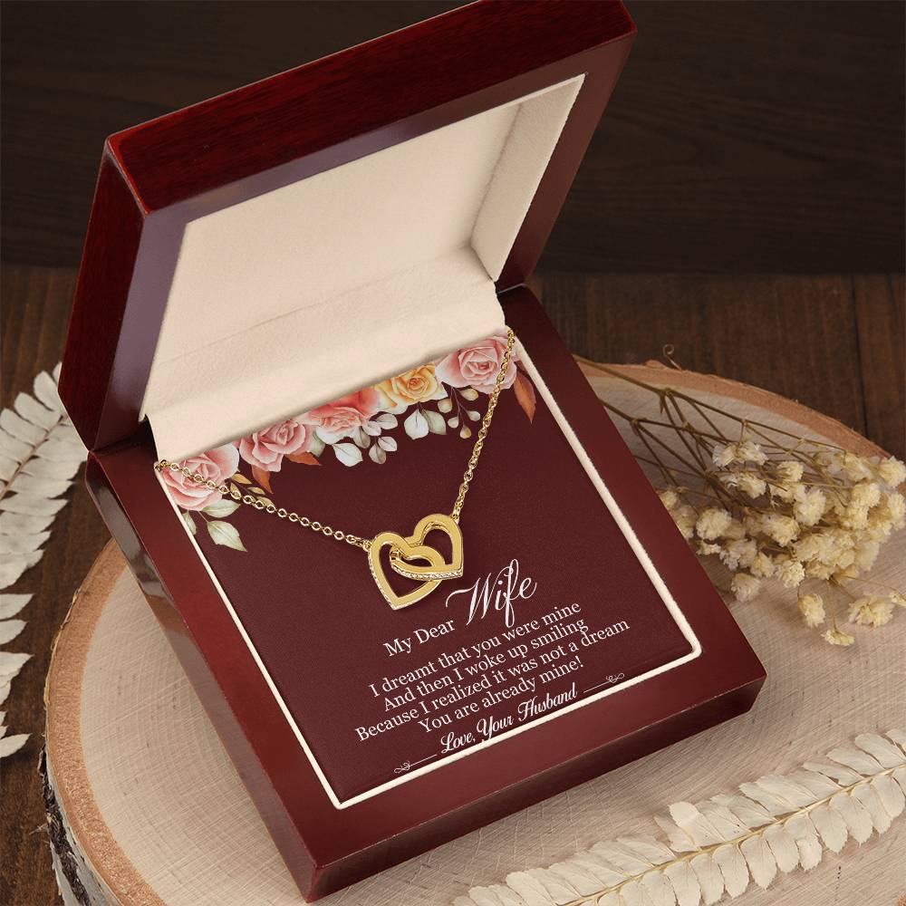 My Dear Wife Interlocking Hearts Necklace Message Card