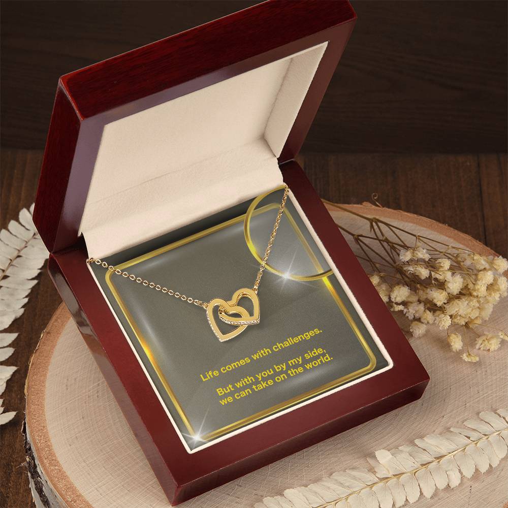 Take On The World Interlocking Hearts Necklace