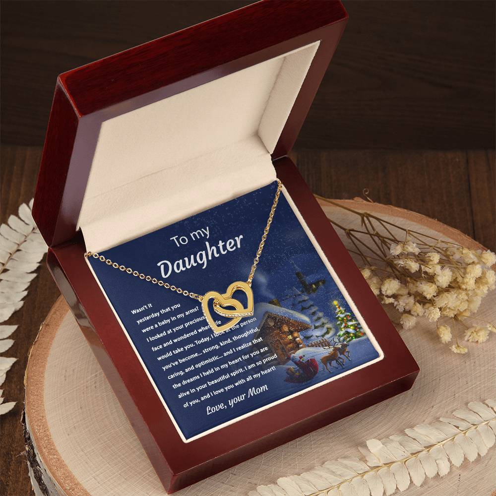 Tou My Daughter - Proud Of You - Necklace Interlocking Hearts Necklace