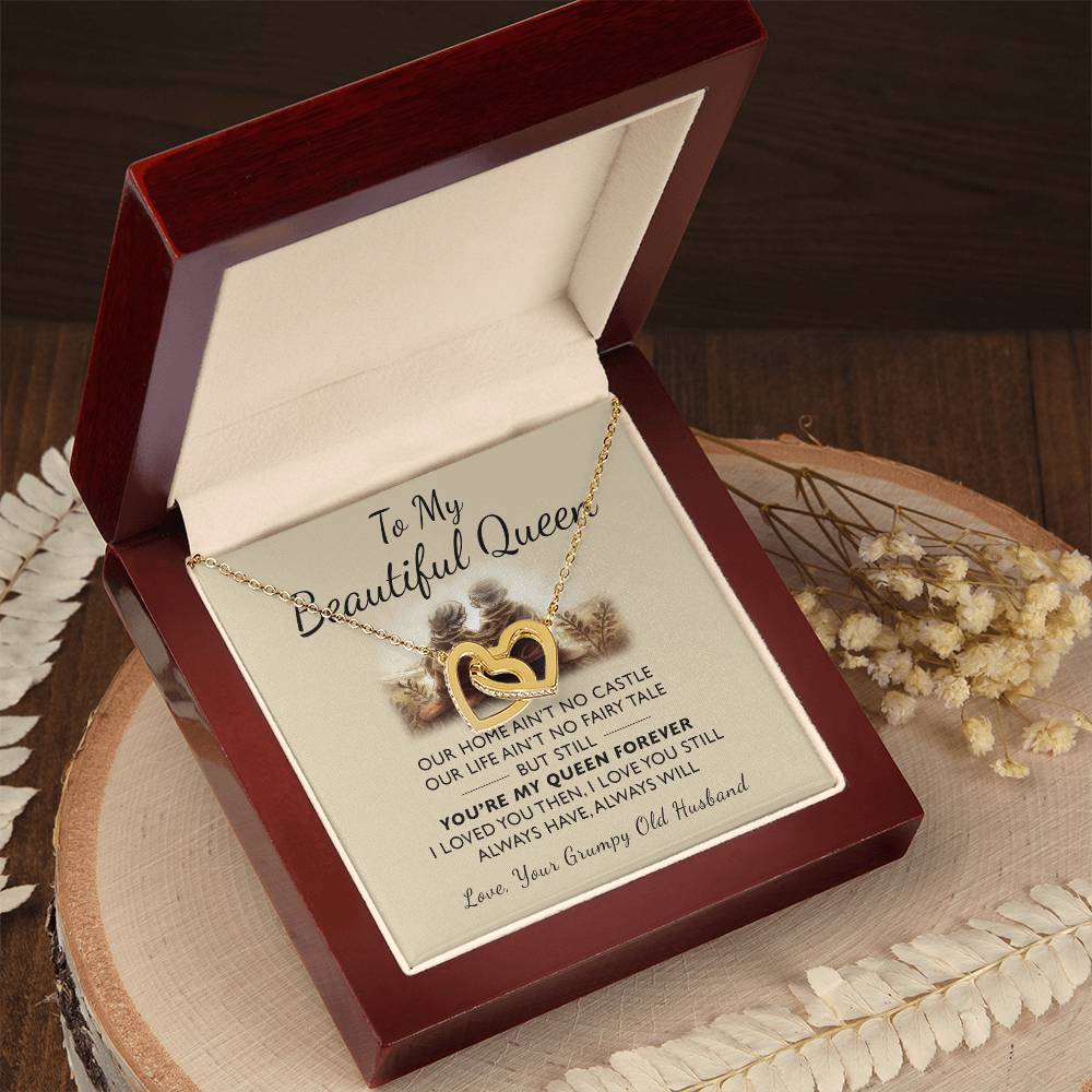 To My Queen - I Loved You Then Interlocking Hearts Necklace