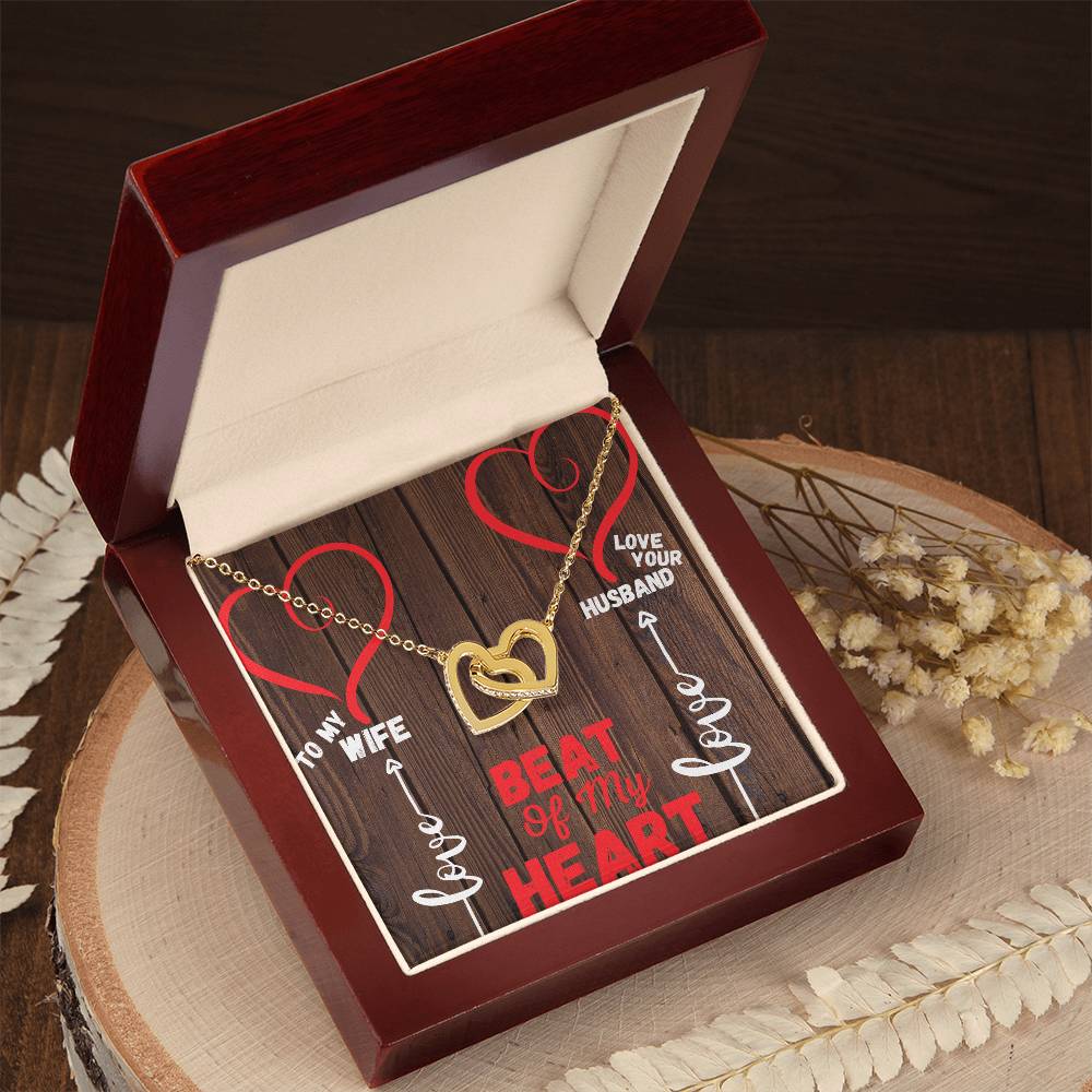Beat Of My Heart Interlocking Hearts For My Wife Interlocking Hearts Necklace