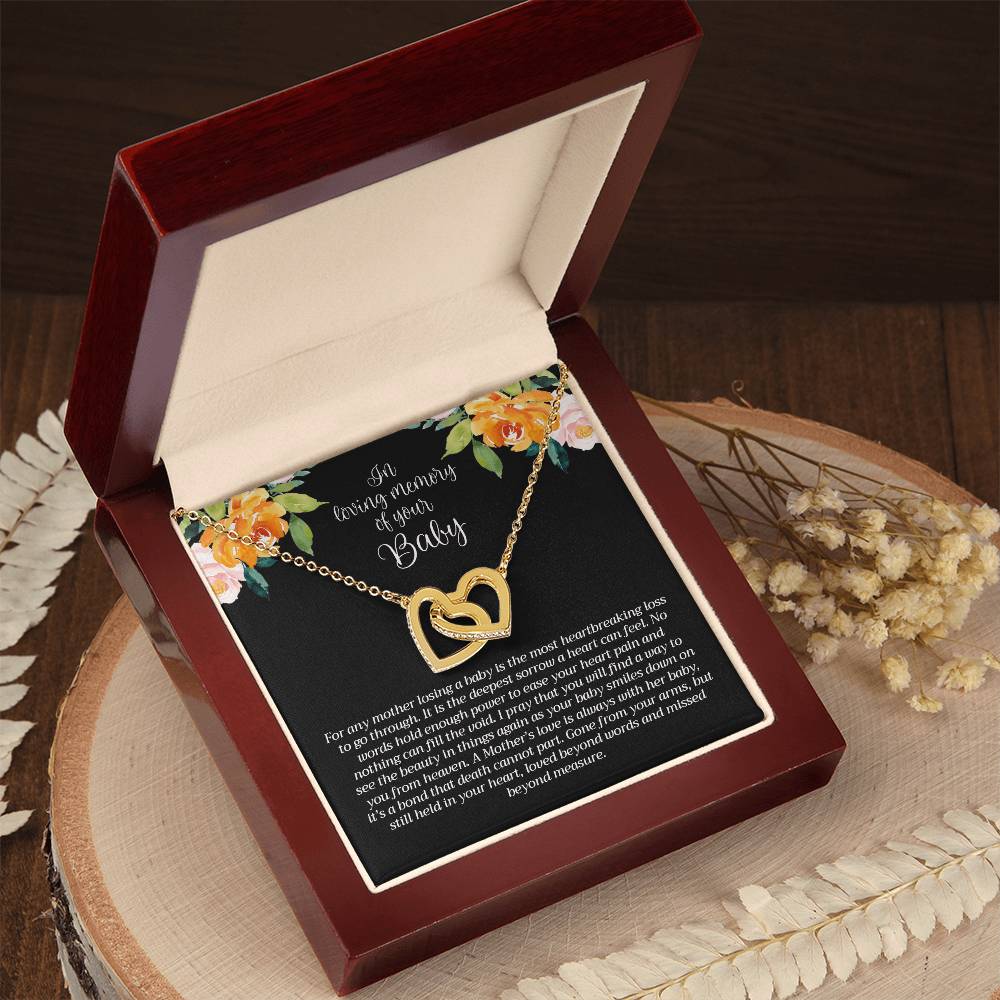 In Loving Memory Baby Necklace Interlocking Hearts Necklace