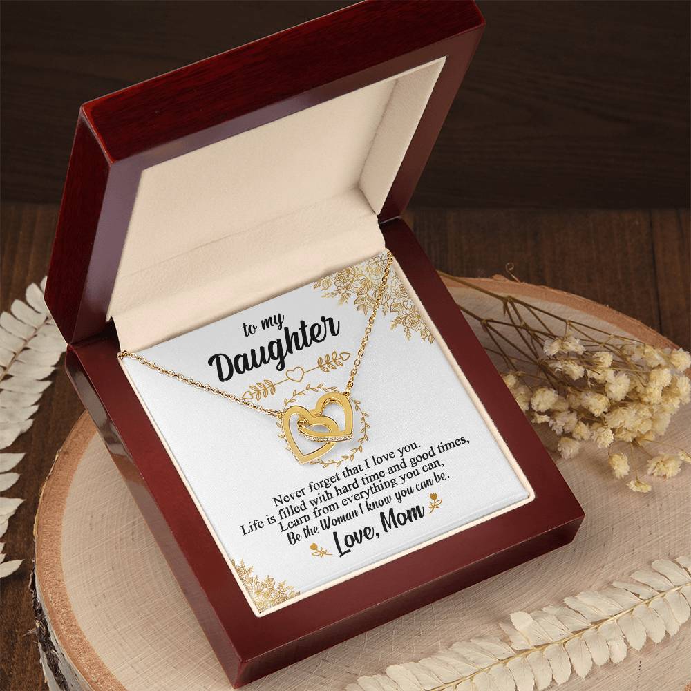 To My Daughter - Special Heart Necklace - Tmdt01 Interlocking Hearts Necklace