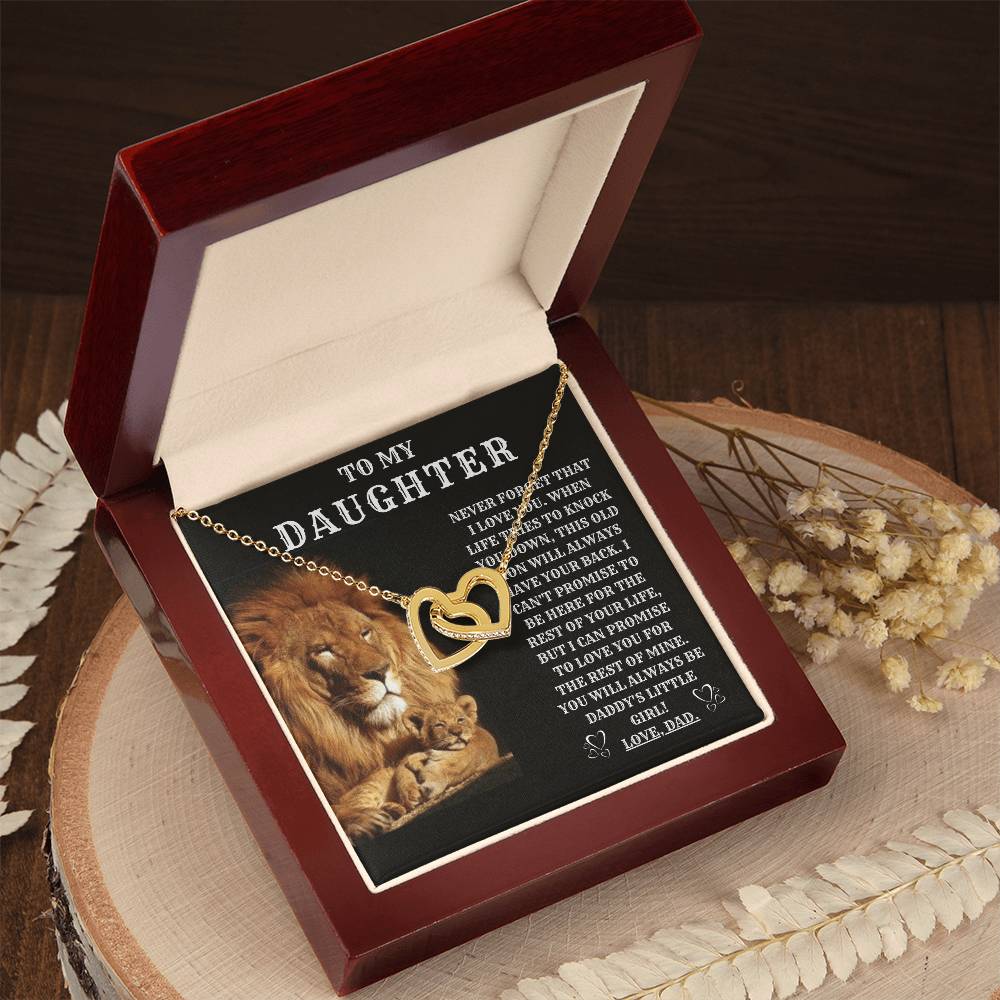 To My Daughter - Interlocking Hearts Necklace - From Dad