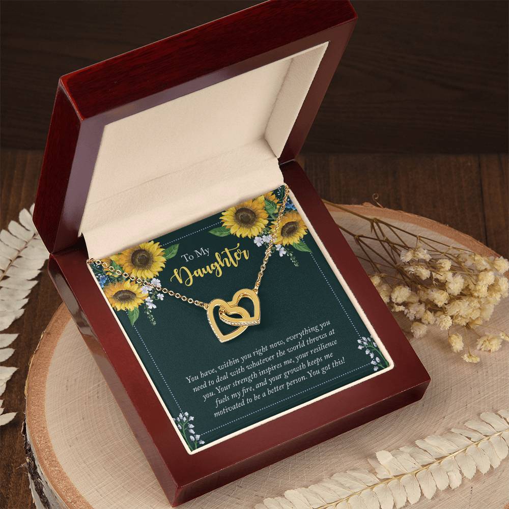 To My Beautiful Daughter - The Stunning Interlocking Hearts Necklace