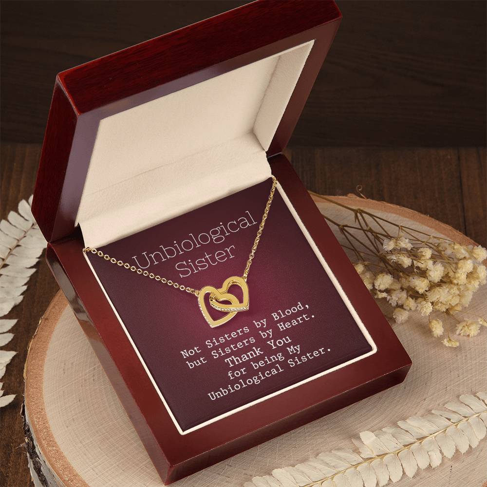 Unbiological Sister - United Heart Necklace Interlocking Hearts Necklace