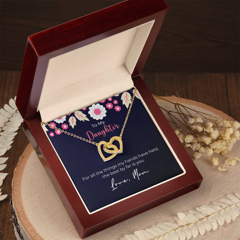 Moonkite Presents - To My Daughter Interlocking Hearts Necklace Mp019