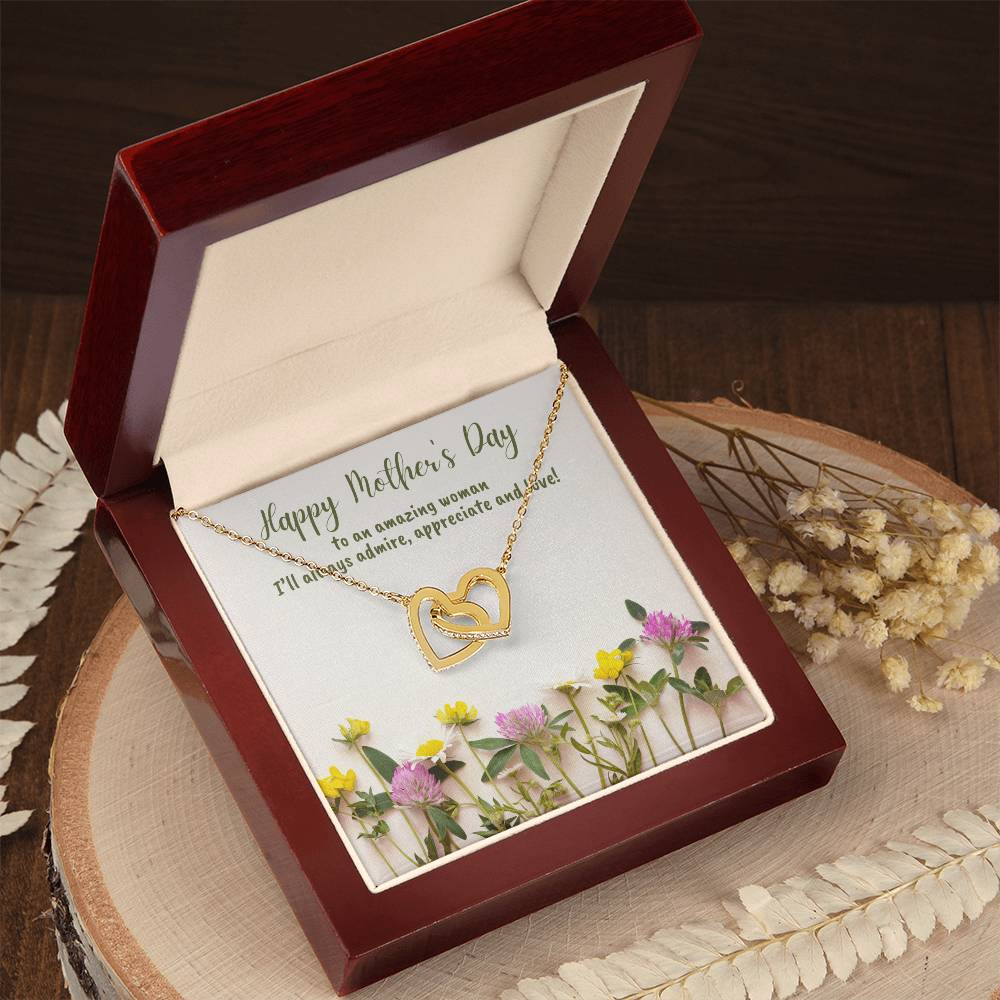 Mother'S Day Two Hearts Sp008 Interlocking Hearts Necklace