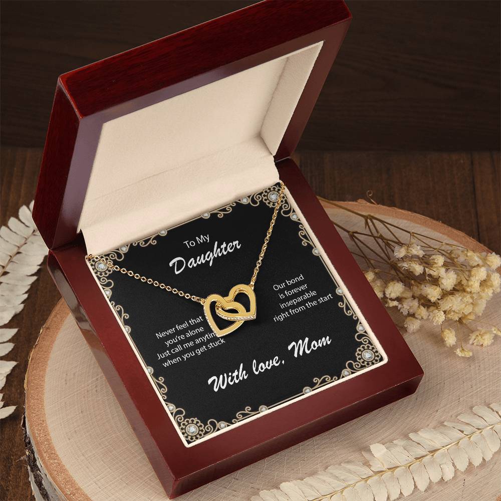 Necklace For Daughter To Call Mom When Stuck Interlocking Hearts Necklace