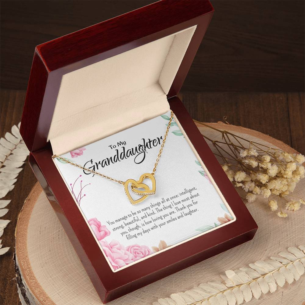 Interlocking Hearts Necklace For Granddaughter