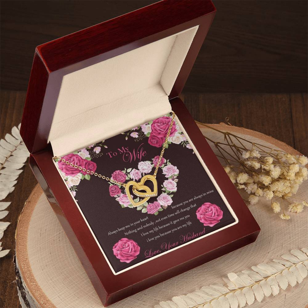 To My Wife Necklace Gift Set Interlocking Hearts Necklace