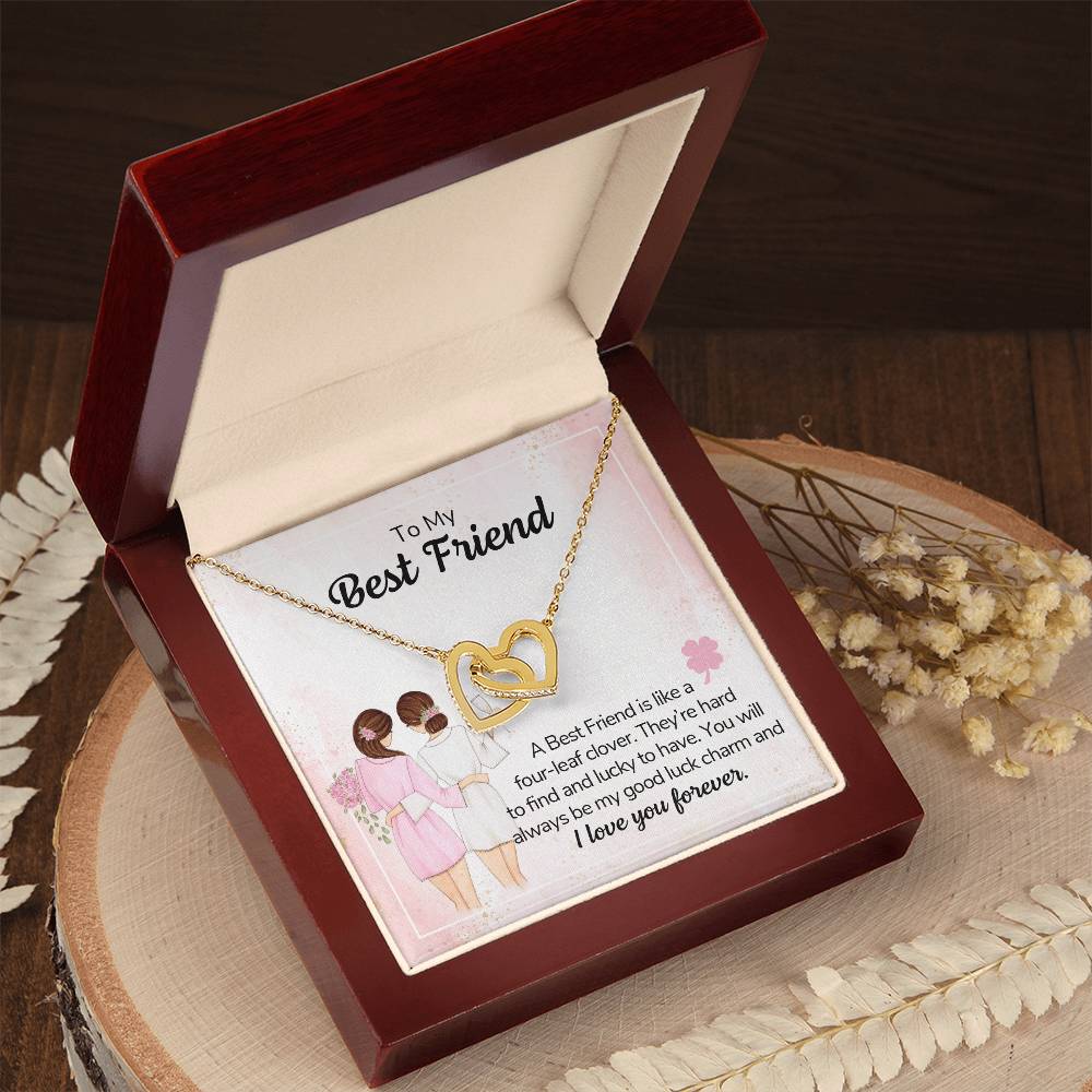 Best Friend Locked Hearts Necklace Gift Interlocking Hearts Necklace