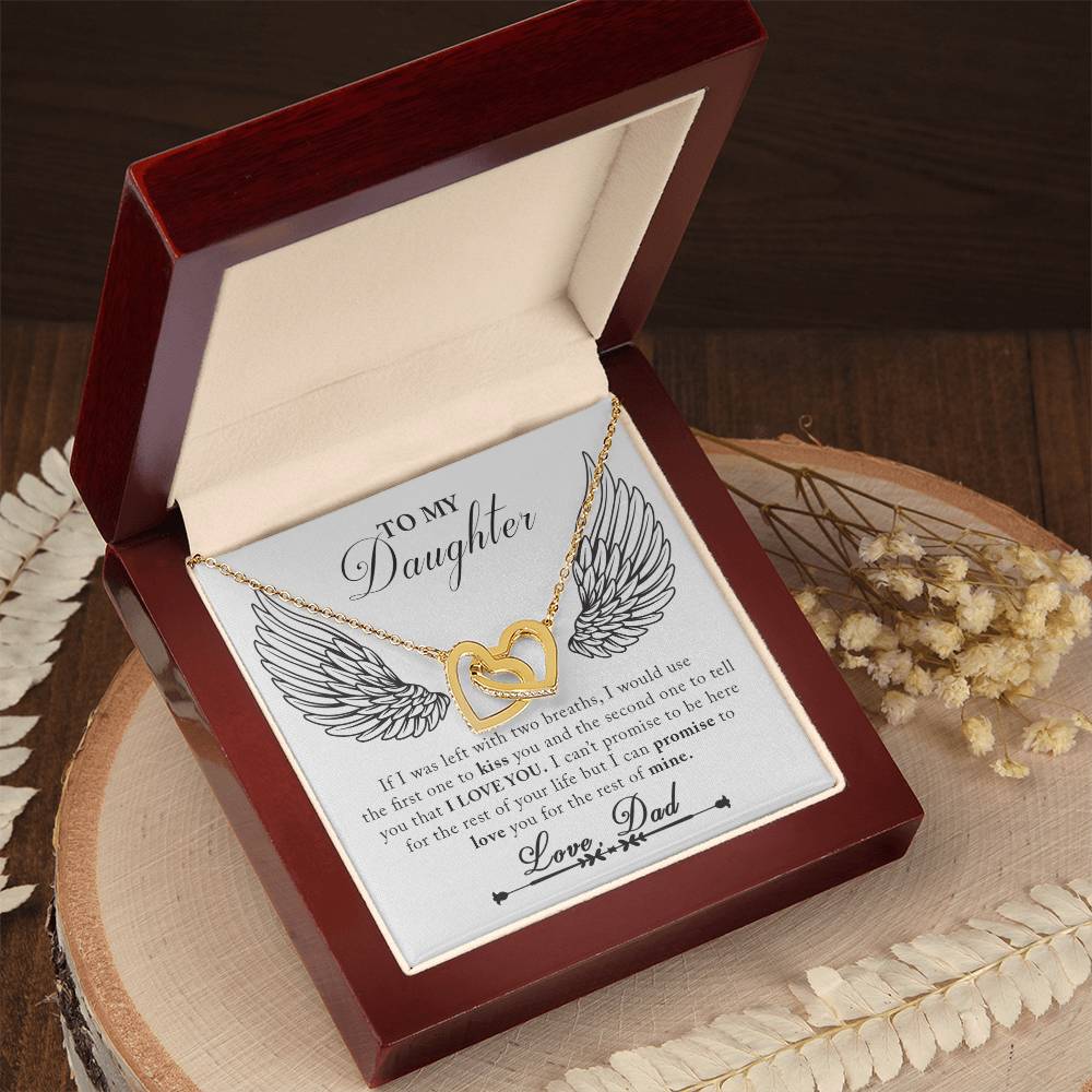 To My Daughter From Dad Interlocking Hearts Necklace Father To Daughter Gift Birthday Gift To Daughter From Dad Daughter Necklace