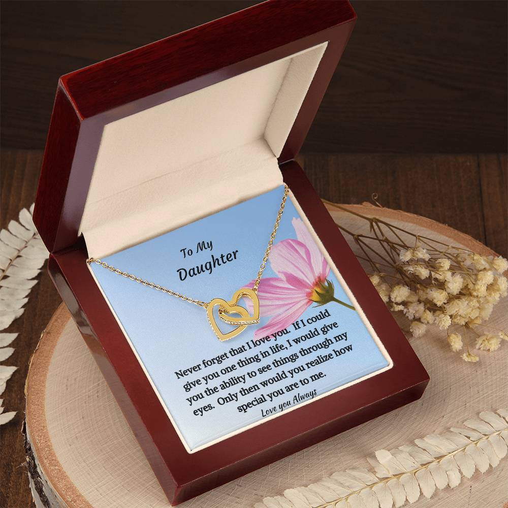 To My Daughter - Interlocking Hearts Necklace