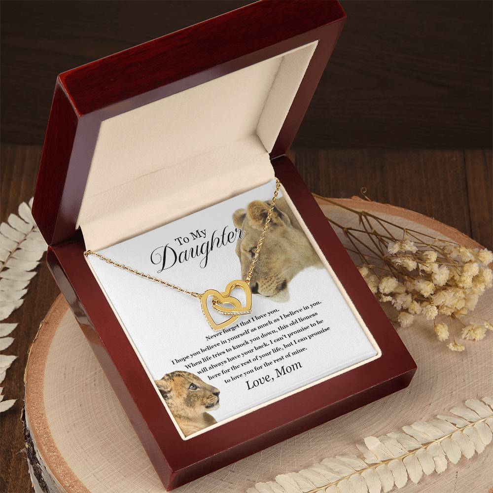 To My Daughter - Interlocking Love Necklace - Tmdt06 Interlocking Hearts Necklace