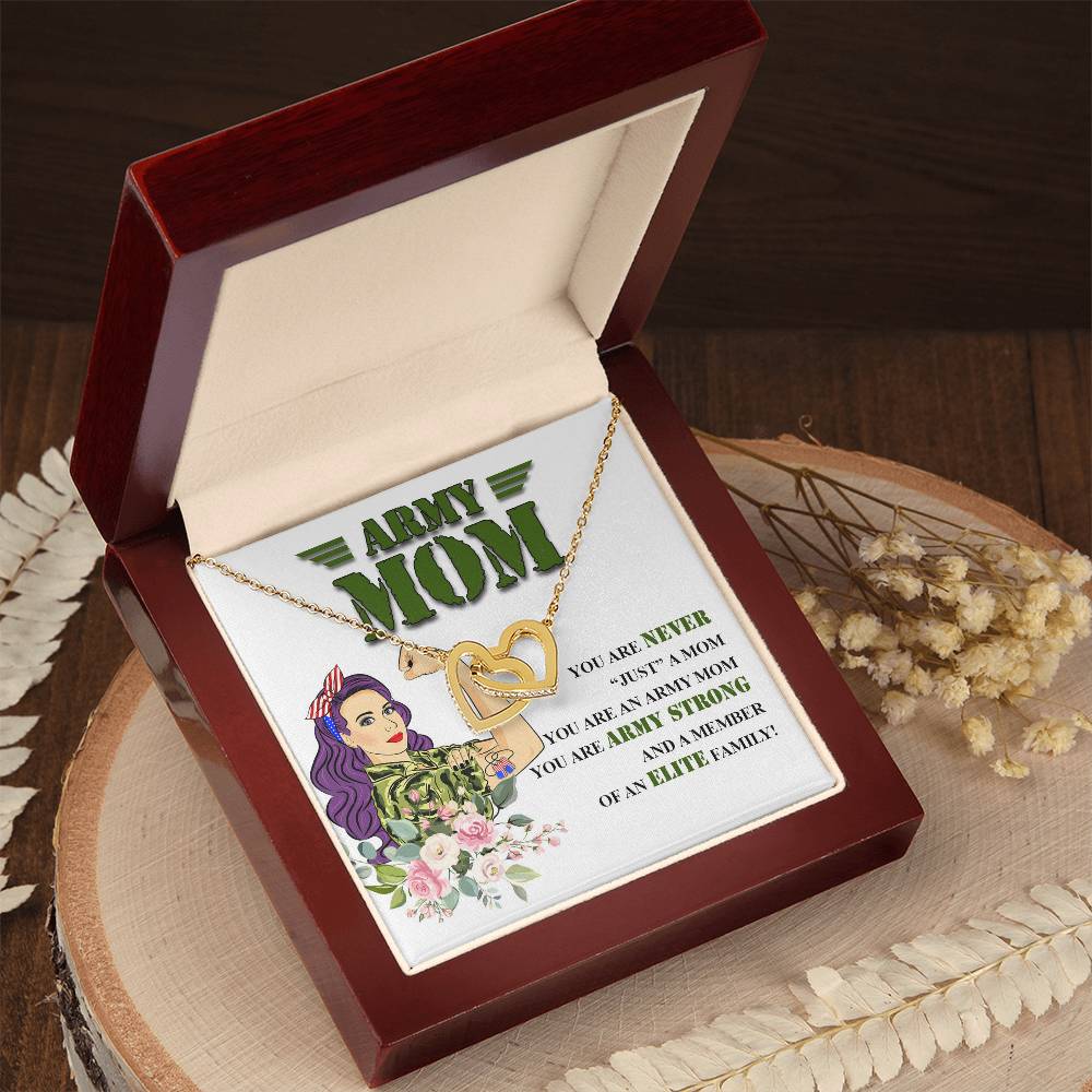 Army Mom Gift - Strong Mom - The Interlocking Heart Necklace Interlocking Hearts Necklace