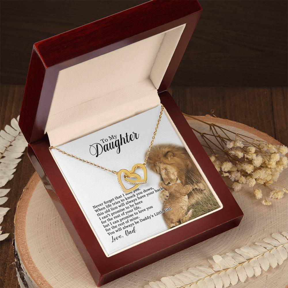 To My Daughter - You Will Always Be Daddy'S Little Girl - Necklace Mb Interlocking Hearts Necklace