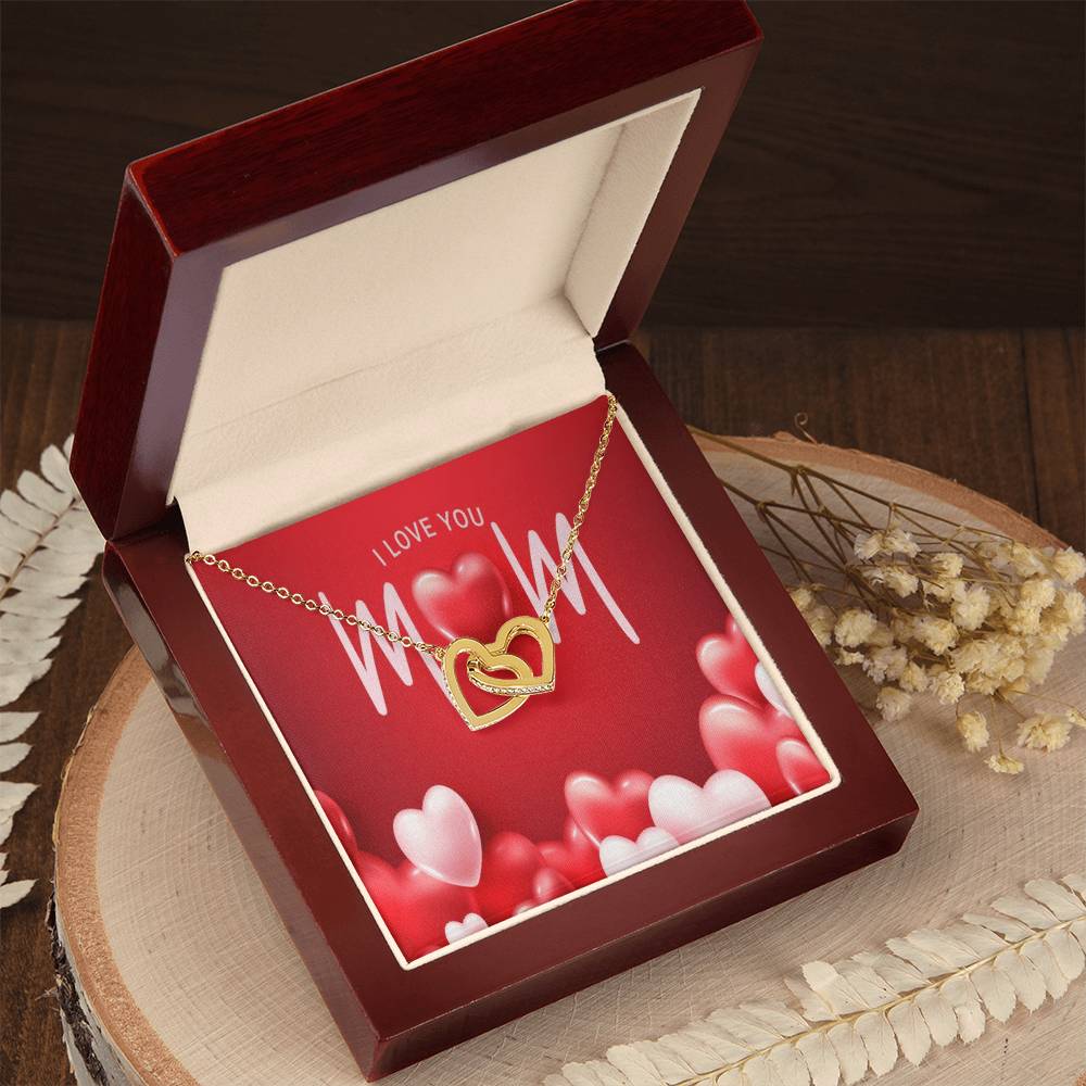 To My Lovely Mom Interlocking Hearts Necklace
