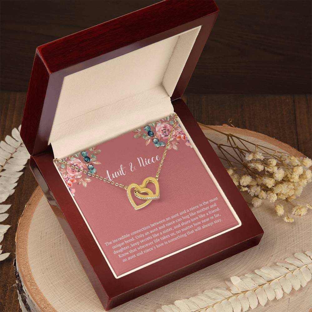 Aunt & Niece Incredible Connection Interlocked Hearts Necklace Interlocking Hearts Necklace