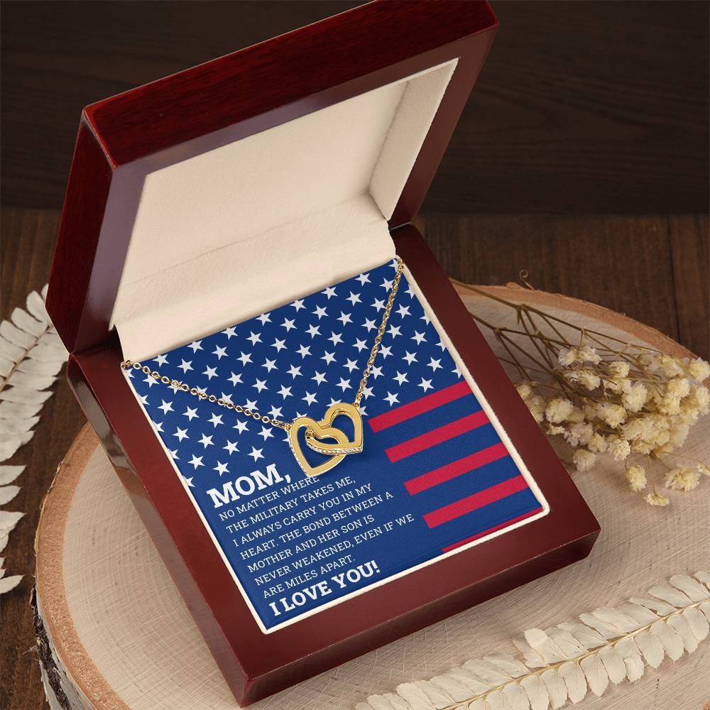 To My Mom - I Love You Message - Tmm06 Interlocking Hearts Necklace