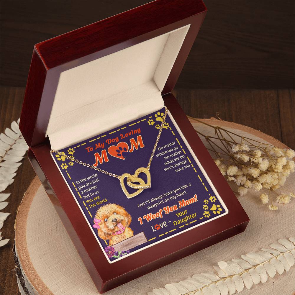 To My Mom - You Are The World - Necklace Interlocking Hearts Necklace