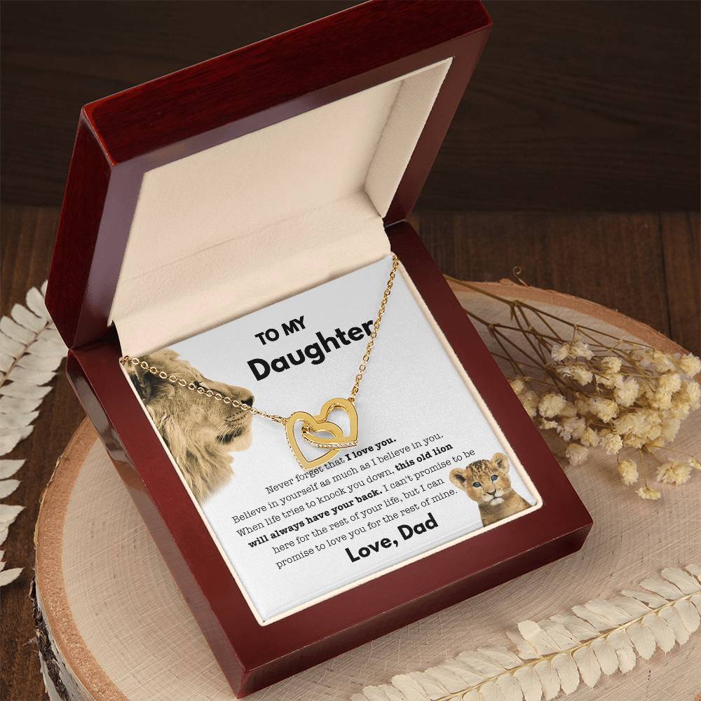 My Daughter - Old Lion - Necklace Interlocking Hearts Necklace