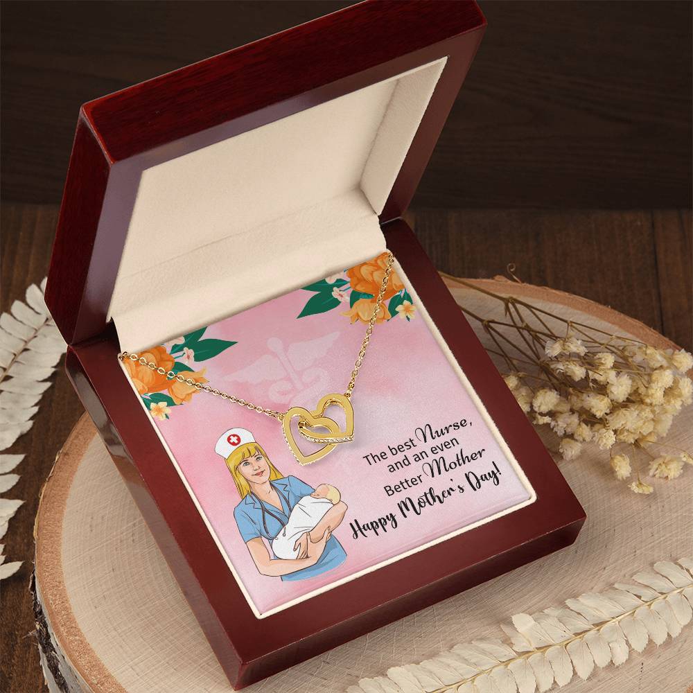 The Best Nurse And An Even Better Mother - Happy Mother'S Day - Necklace Interlocking Hearts Necklace
